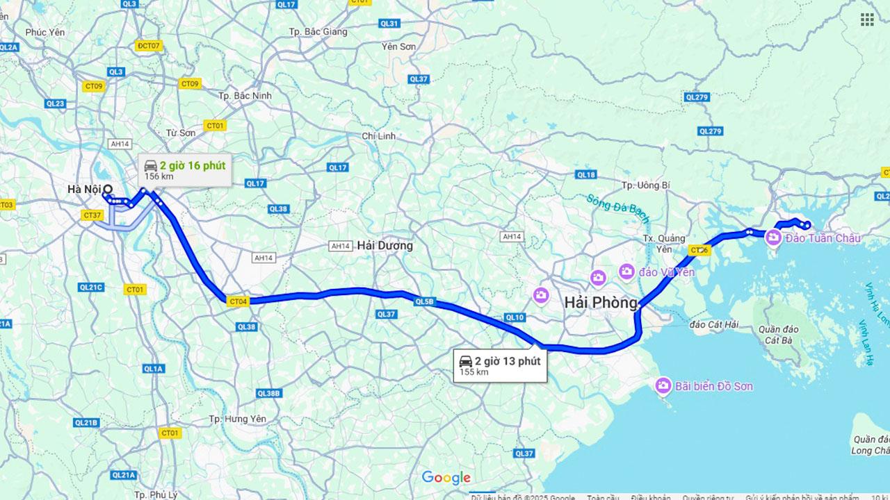 Distance Hanoi to Ha Long Bay