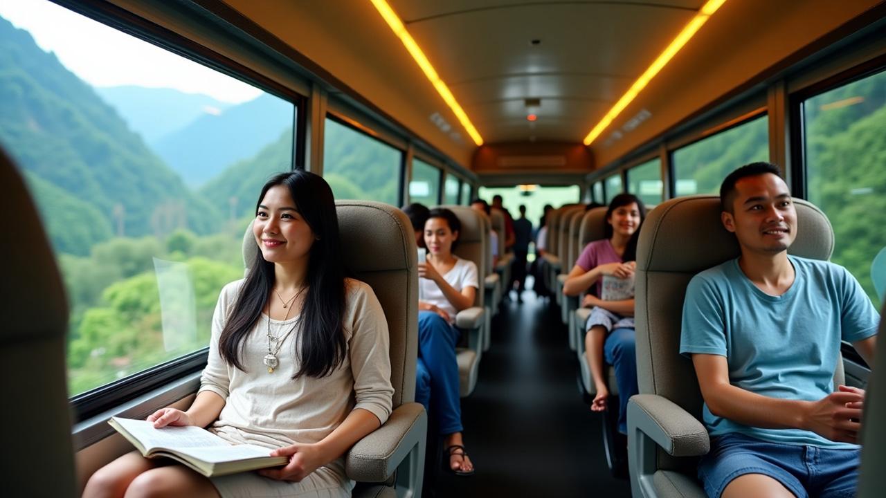 Di chuyển bằng xe khách tới Mù Cang Chải