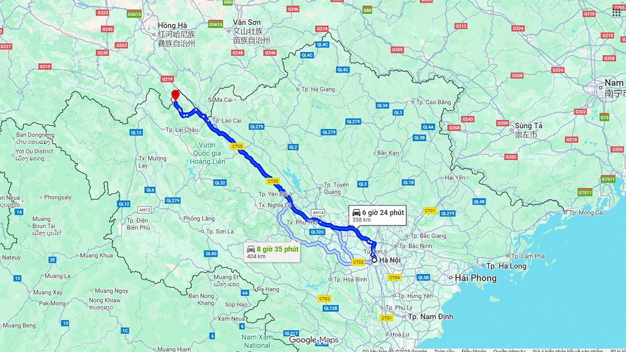 Hà Nội đi Y Tý bao nhiêu km?
