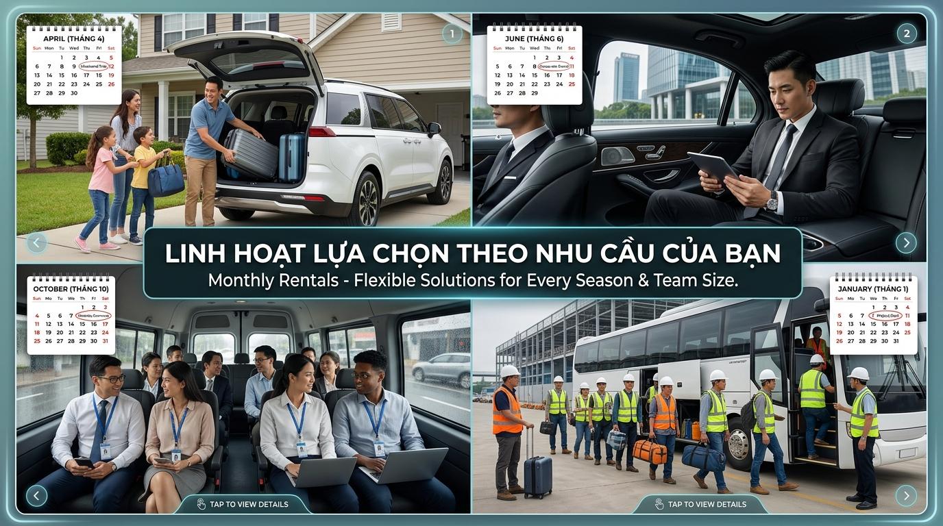 Thuê xe theo tháng - Linh hoạt lựa chọn theo yêu cầu