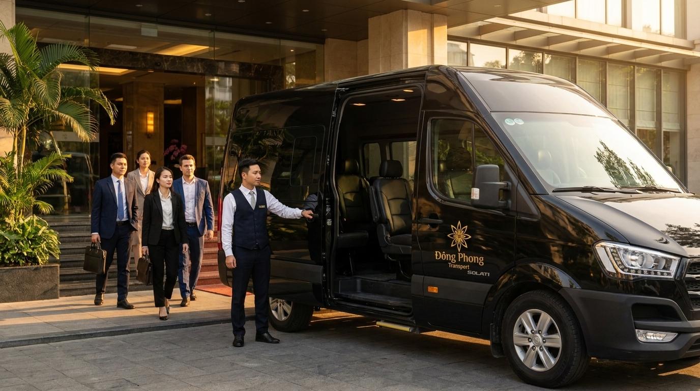 Dịch vụ thuê xe 16 chỗ theo tháng đưa đón chuyên gia nước ngoài và đối tác doanh nghiệp tại Hà Nội