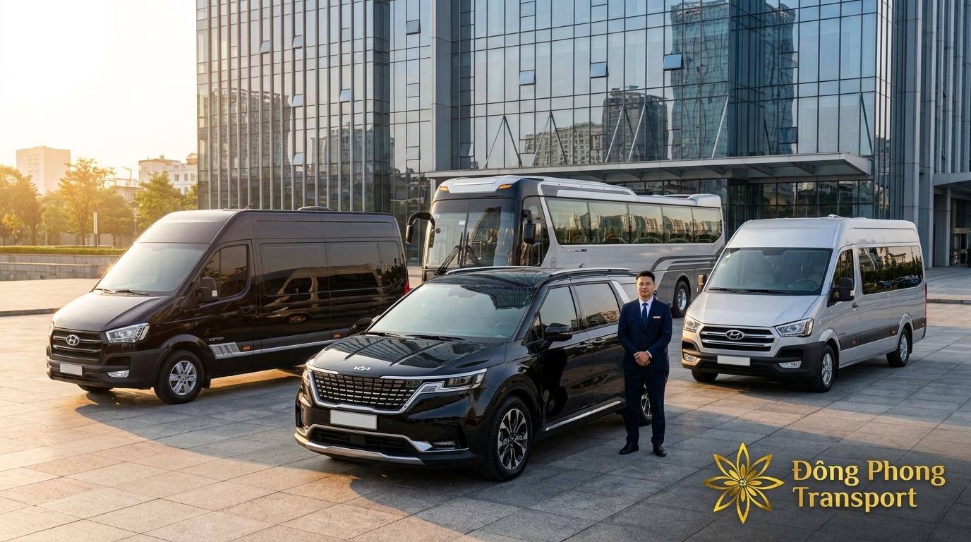 Dịch vụ cho thuê xe dài hạn tại Hà Nội đa dạng từ 7 đến 45 chỗ Đông Phong Transport.
