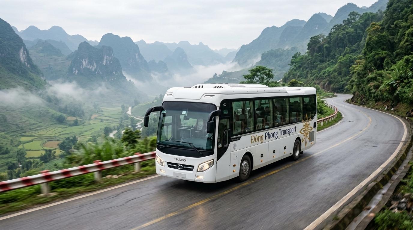 Thuê xe du lịch 29 chỗ Đông Phong Transport đi tour Tây Bắc đường đèo êm ái