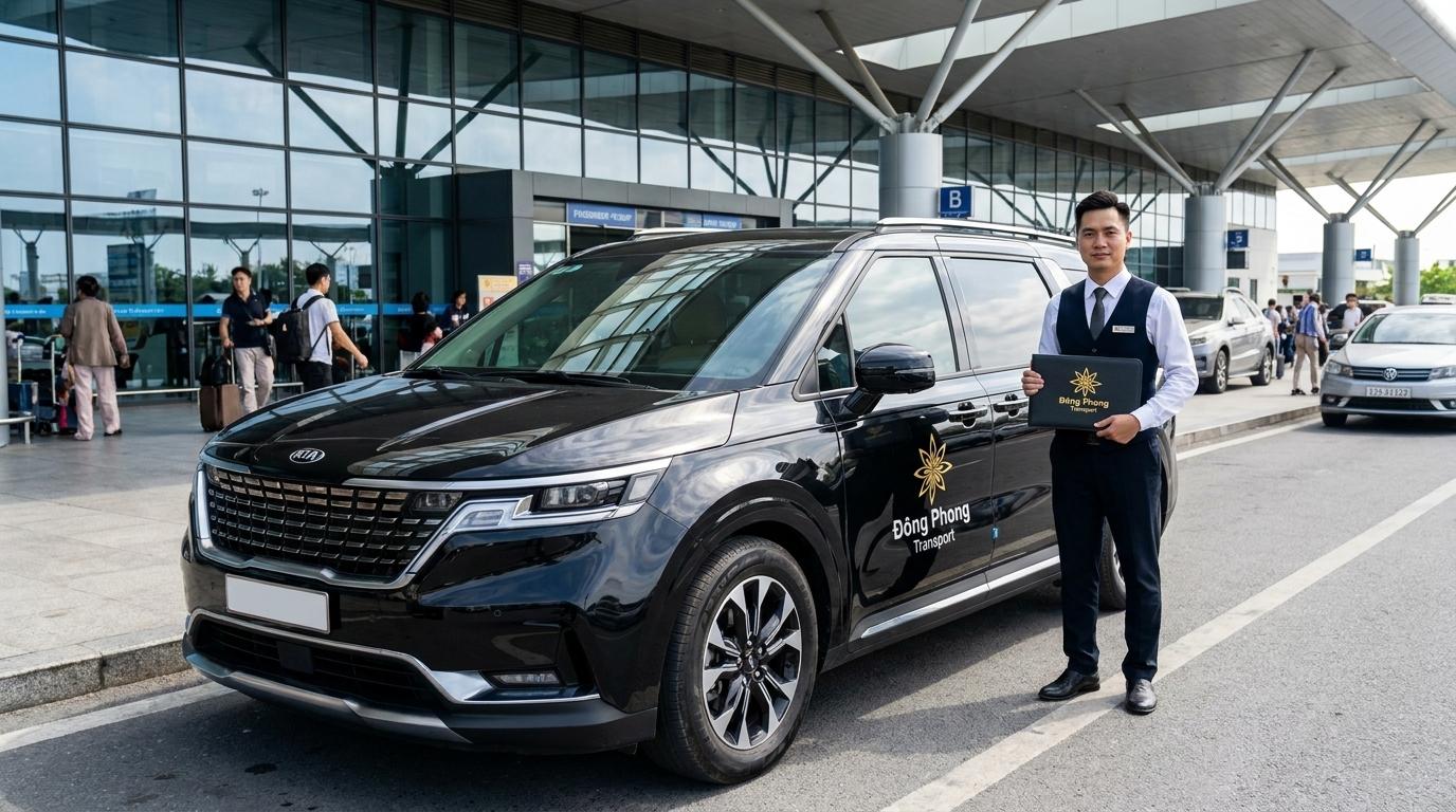 Dịch vụ thuê xe 7 chỗ Kia Carnival đón tiễn sân bay Nội Bài chuyên nghiệp Đông Phong Transport