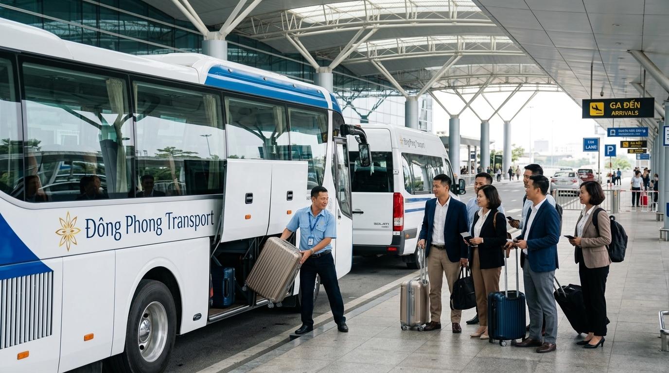 Thuê xe 16 và 29 chỗ đưa đón đoàn khách tại sân bay Nội Bài của Đông Phong Transport
