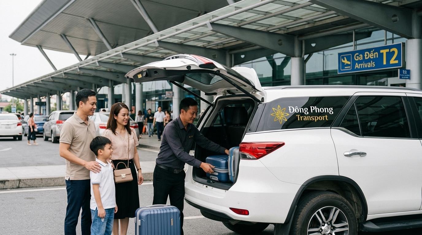 Dịch vụ xe đưa đón sân bay Nội Bài giá rẻ và đúng giờ cho gia đình - Đông Phong Transport